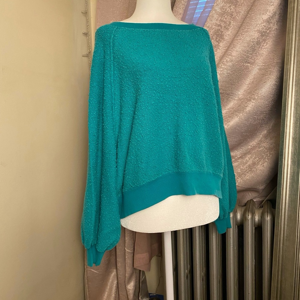 Free People • Found My Friend Sweater • Teal Blue-Green Small